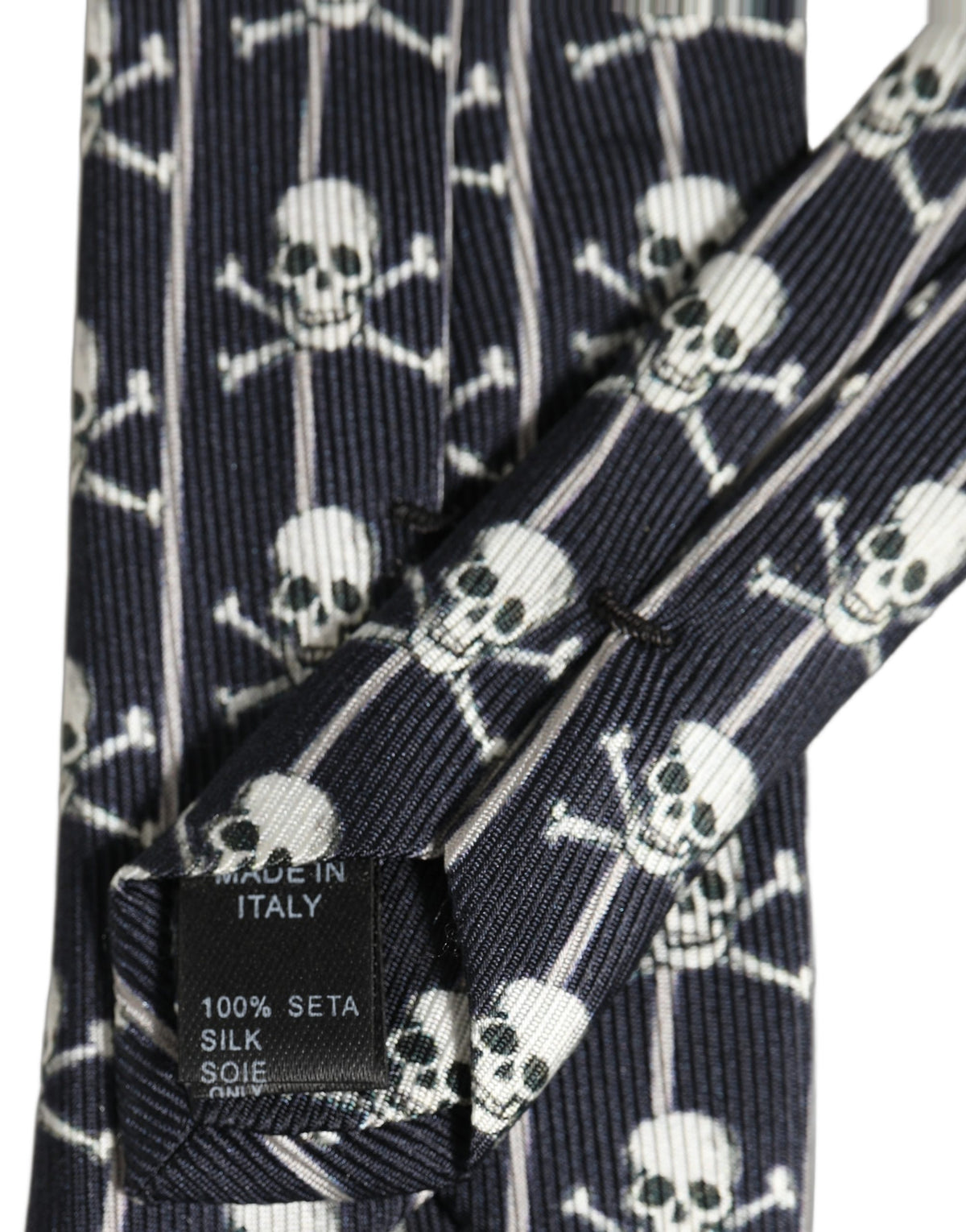 Dolce & Gabbana Men Black Silk Skull Fantasy Adjustable Tied Necktie Tie