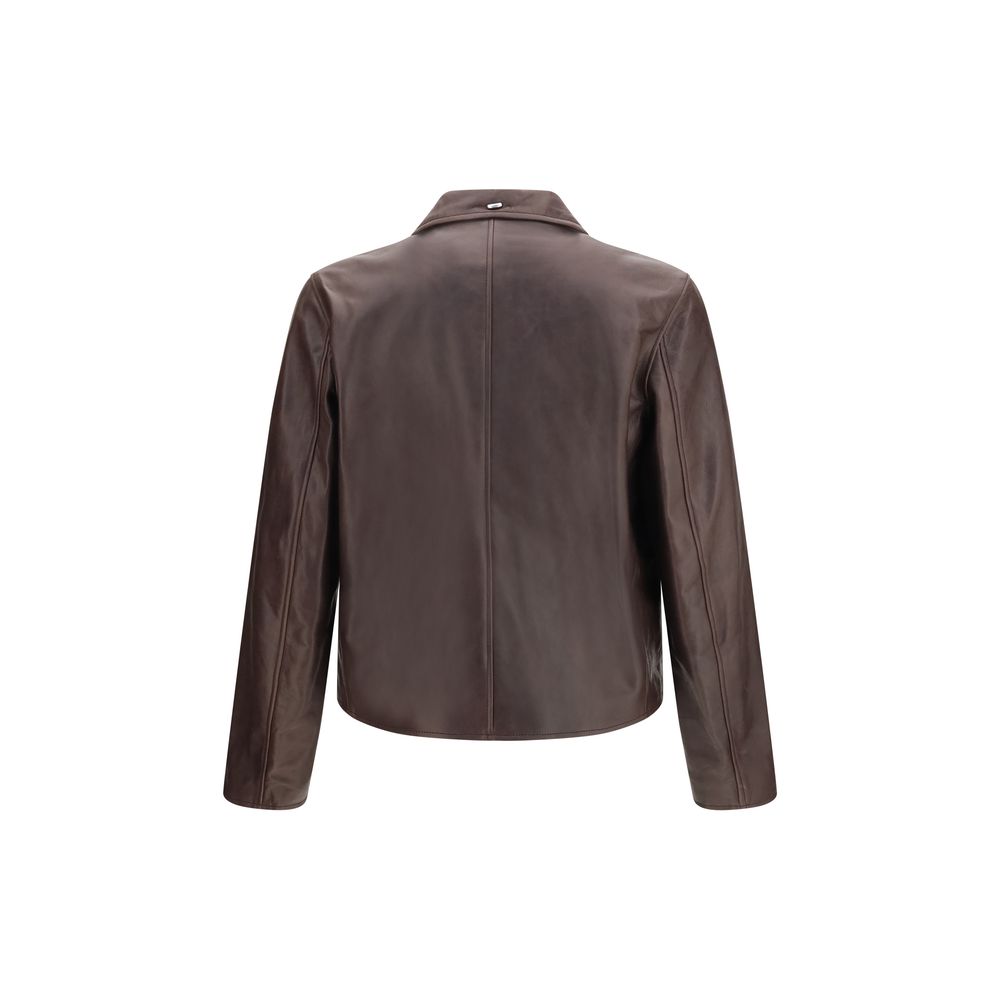 Our Legacy Brown Calf Leather Bos Taurus Leather Jacket