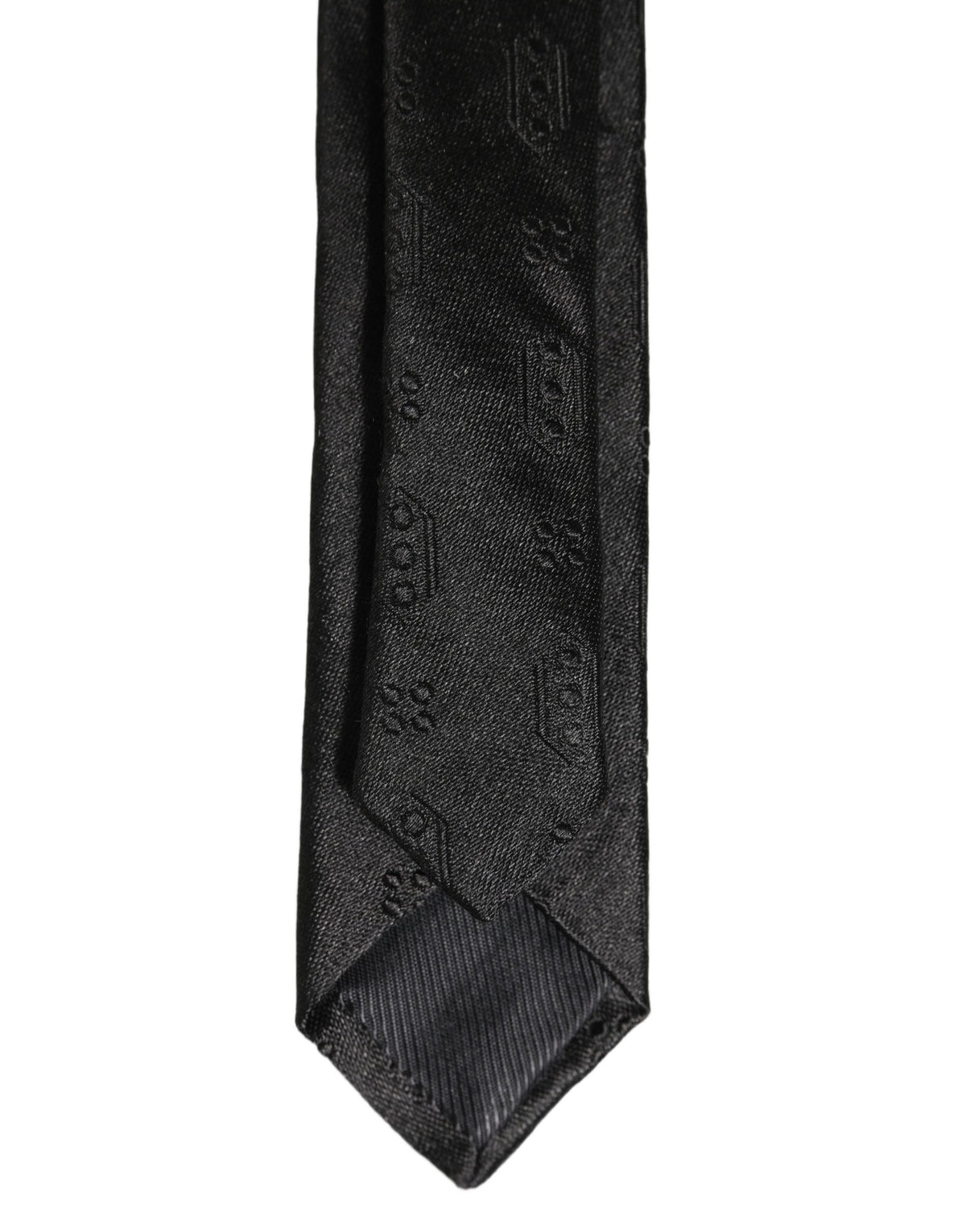 Dolce & Gabbana Black Silk Jacquard Adjustable Men Necktie Accessory Tie