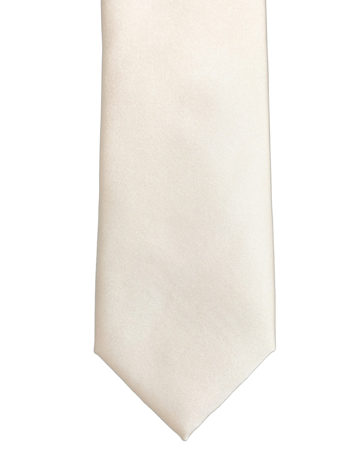 Dolce & Gabbana Cream Satin 100% Silk Adjustable Tied Men Necktie Tie