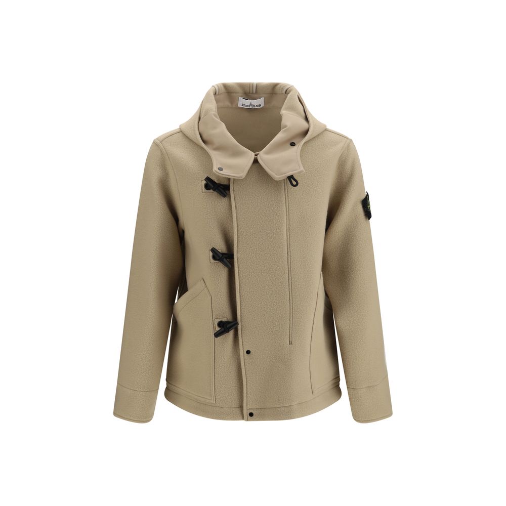 Stone Island Beige Wool Oves Aries Full-Length Jacket