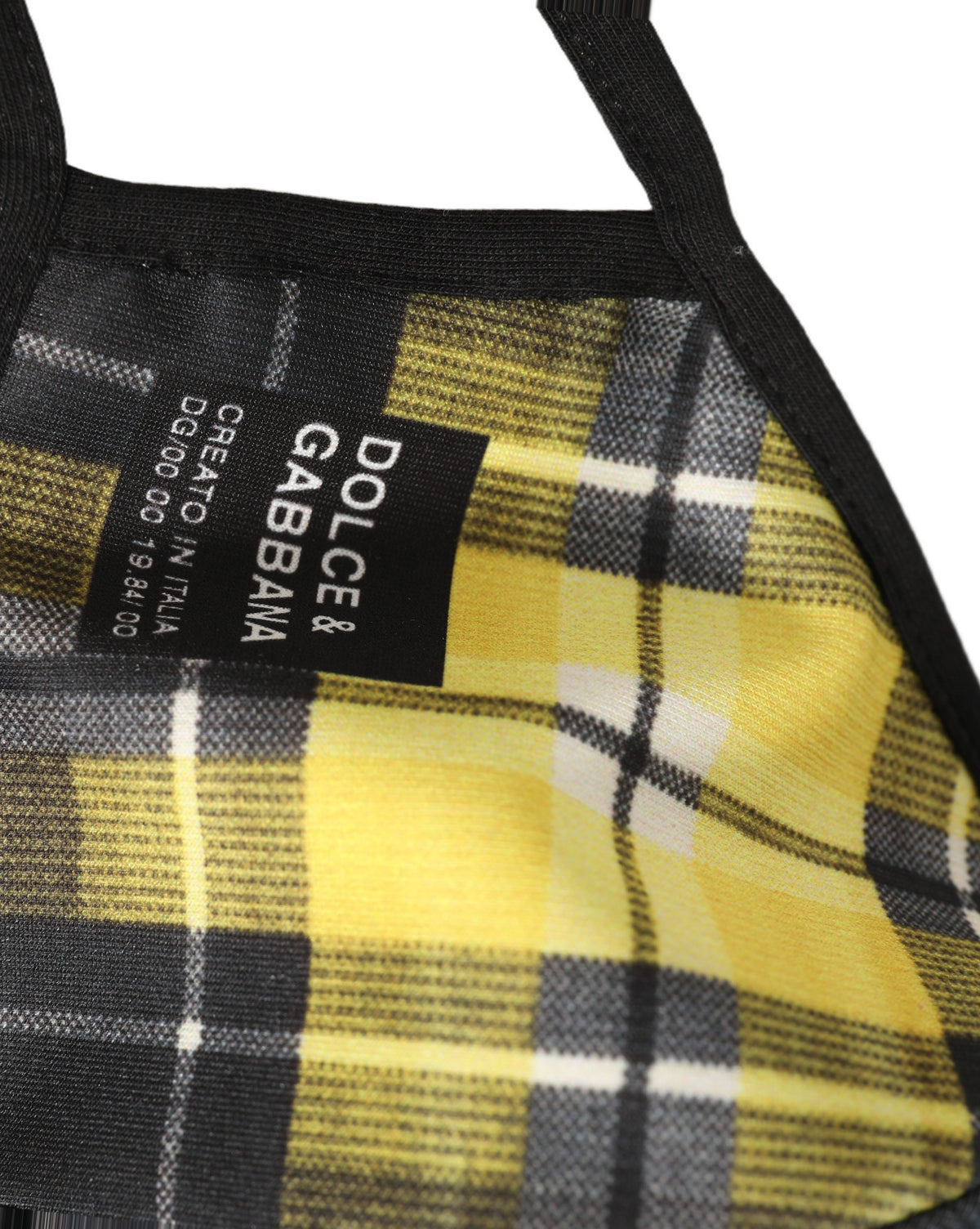 Dolce & Gabbana Multicolor Plaid Tartan Elastic Ear Strap Face Mask