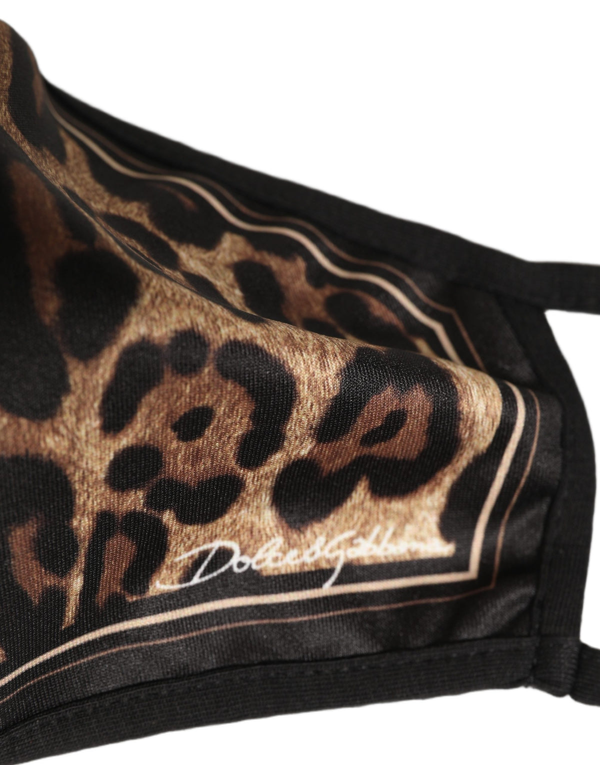 Dolce & Gabbana Brown Black Leopard Print Elastic Ear Strap Face Mask