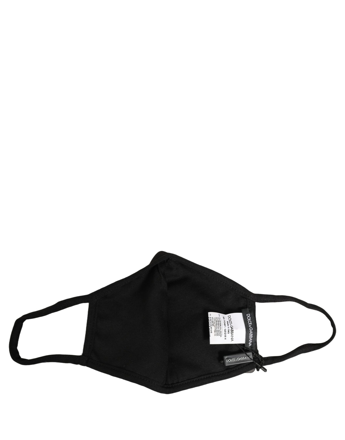 Dolce & Gabbana Black Baroque Print Polka Dot Elastic Ear Strap Face Mask