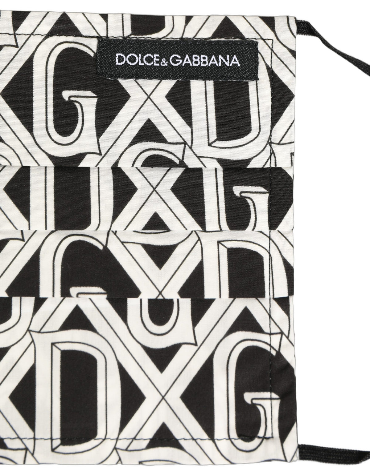 Dolce & Gabbana Black White DG Logo Monogram Elastic Ear Strap Face Mask