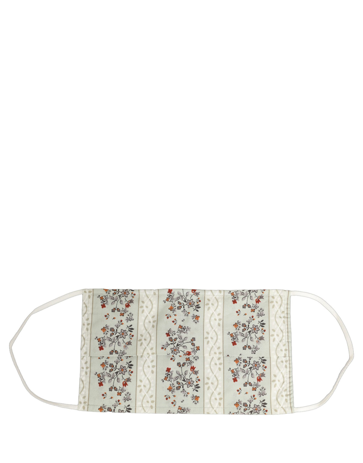 Dolce & Gabbana White Floral Cotton Pleated Elastic Ear Strap Face Mask