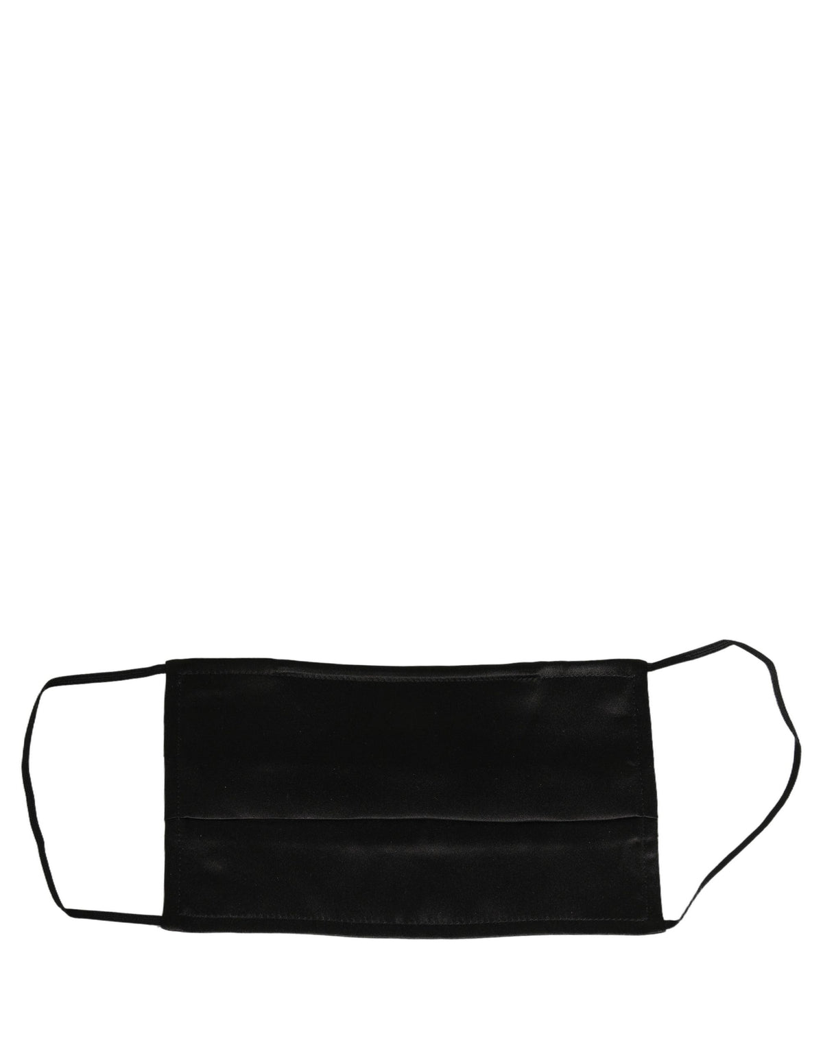 Dolce & Gabbana Black Satin Silk Pleated Elastic Ear Strap Face Mask