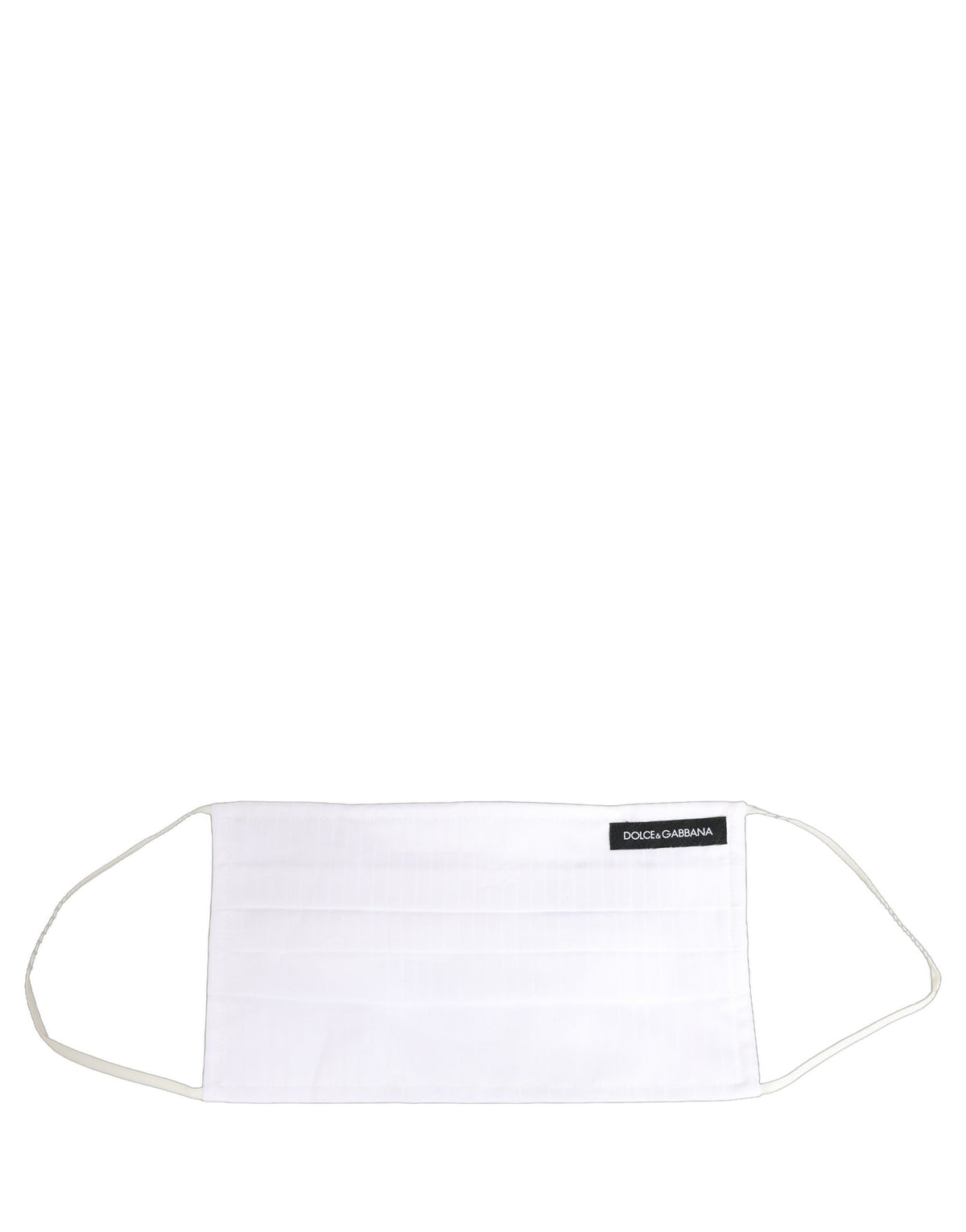Dolce & Gabbana White 100% Cotton Pleated Elastic Ear Strap Face Mask