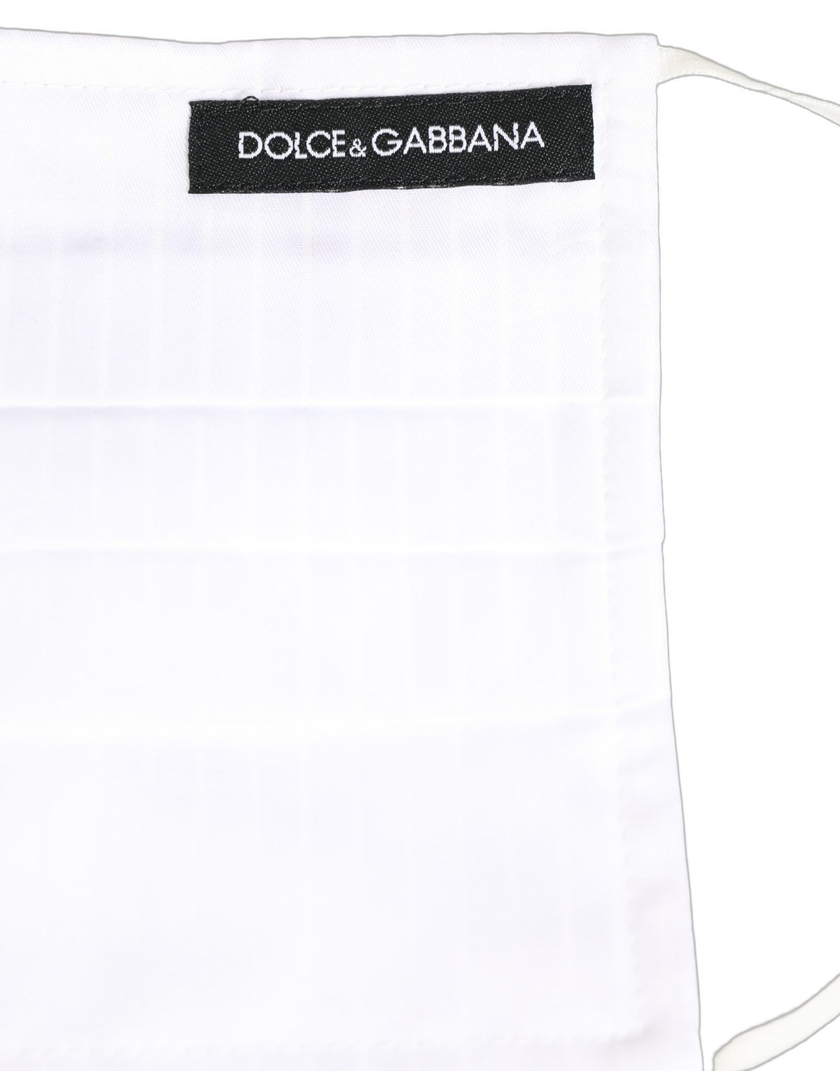 Dolce & Gabbana White 100% Cotton Pleated Elastic Ear Strap Face Mask