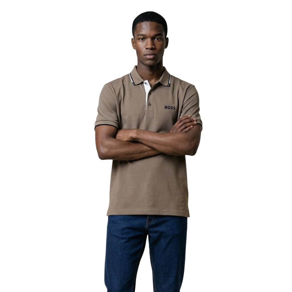 Hugo Boss Beige Cotton Polo Shirt