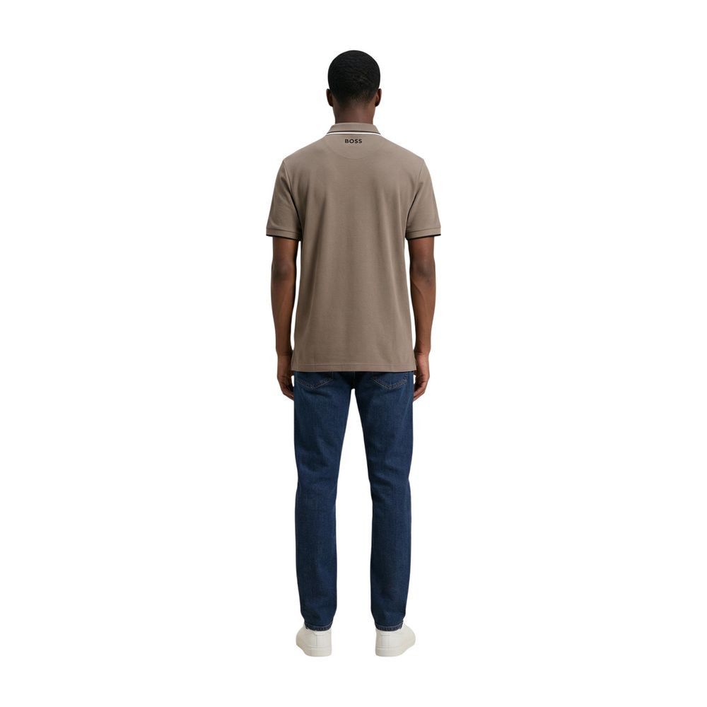 Hugo Boss Beige Cotton Polo Shirt