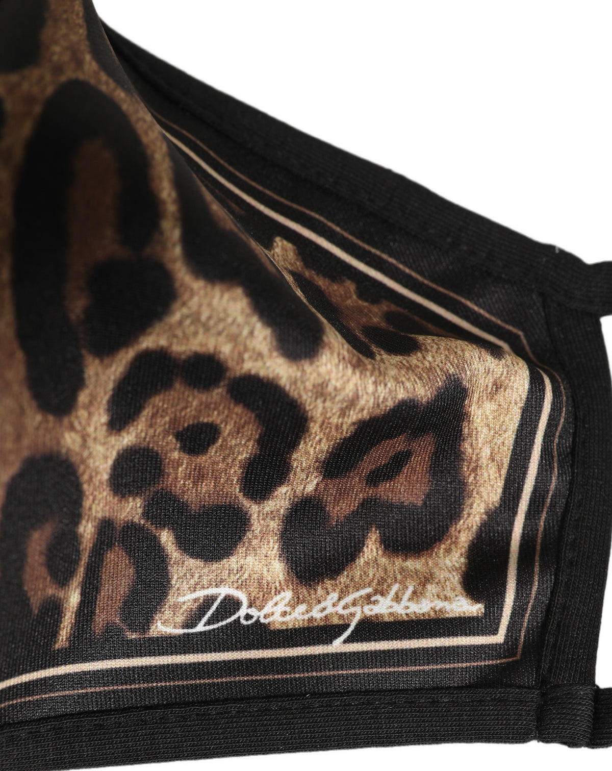 Dolce & Gabbana Brown Black Leopard Print Elastic Ear Strap Face Mask