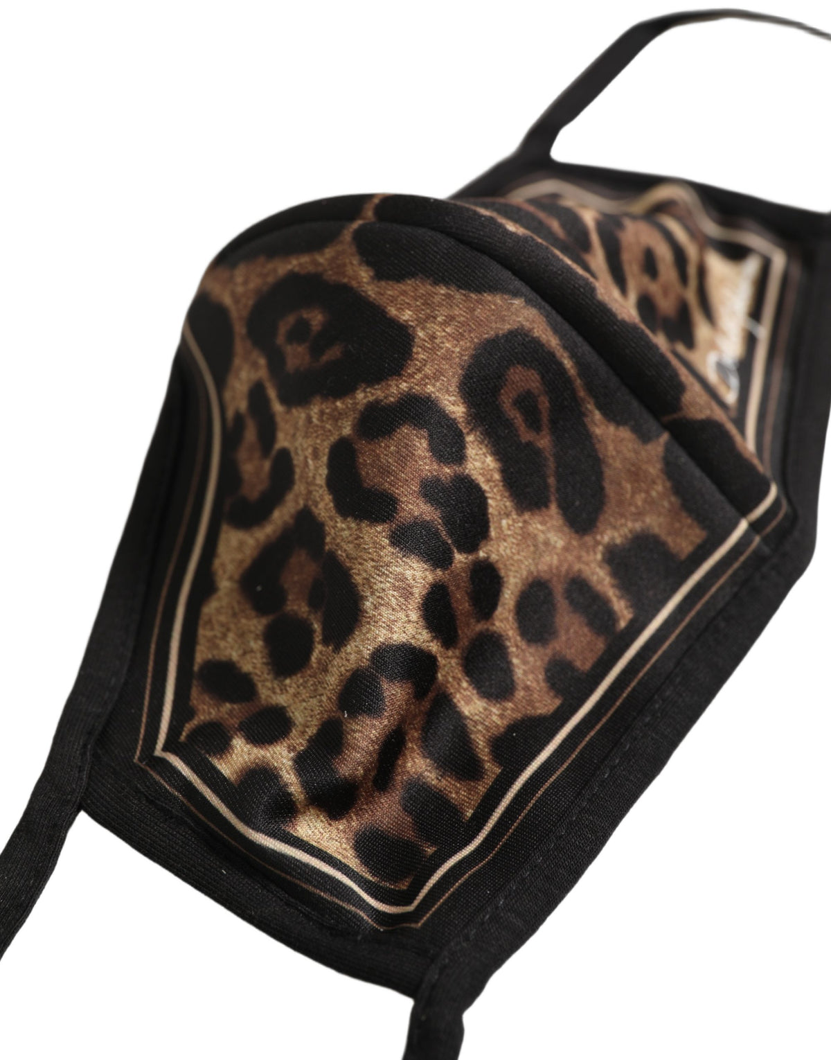 Dolce & Gabbana Brown Black Leopard Print Elastic Ear Strap Face Mask