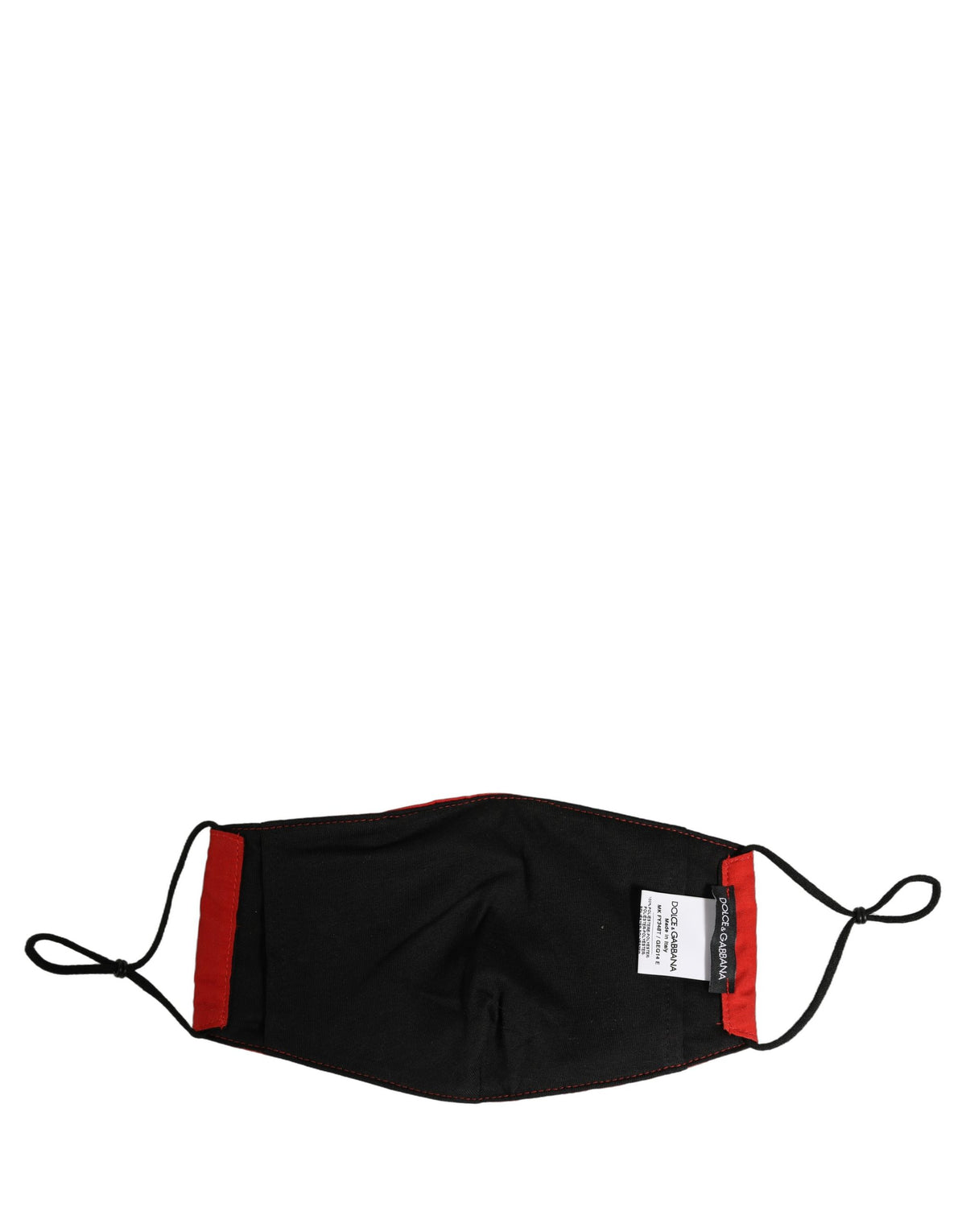 Dolce & Gabbana Men Black Carretto Print Elastic Ear Strap Face Mask