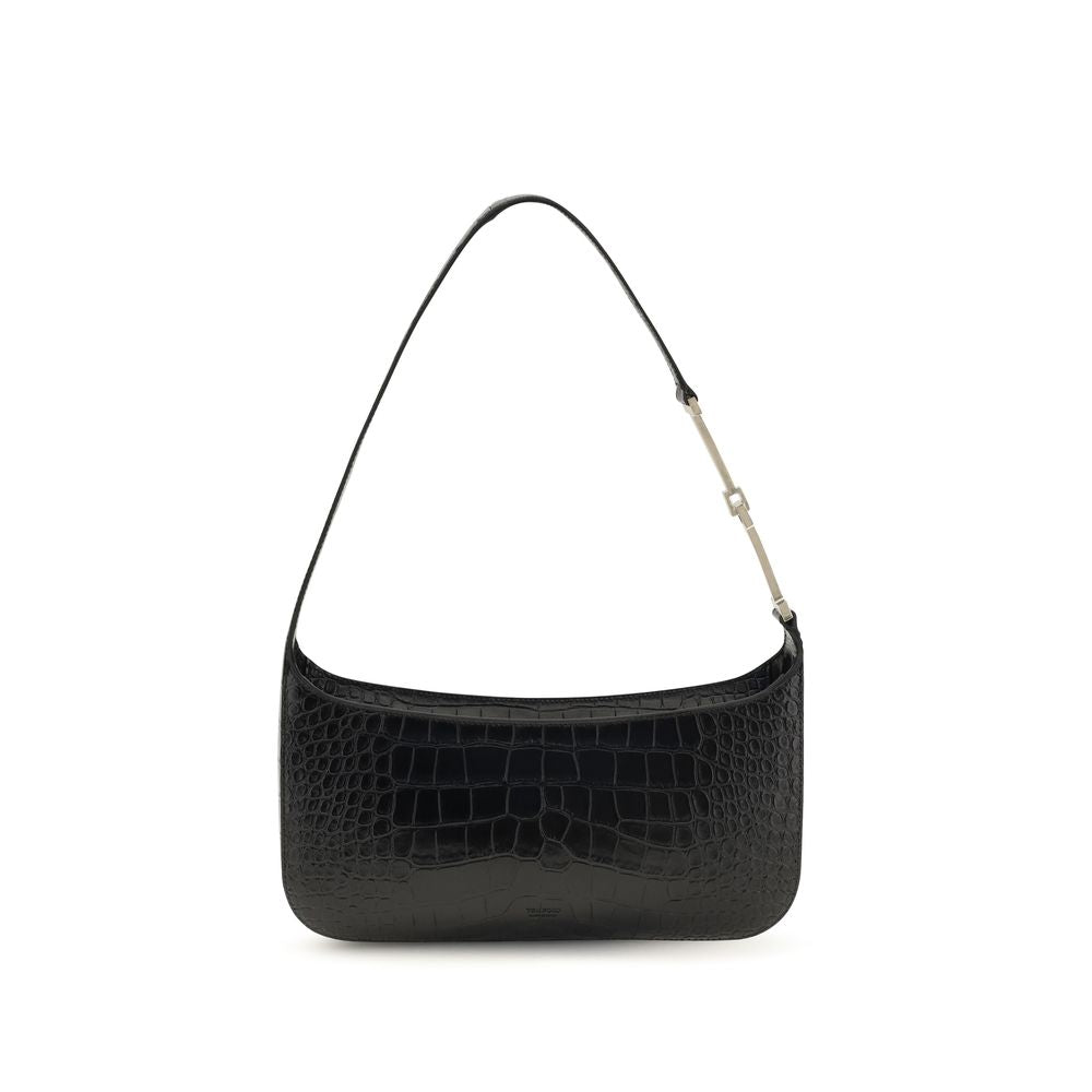 Tom Ford Black Calf Leather Bos Taurus Shoulder Bag