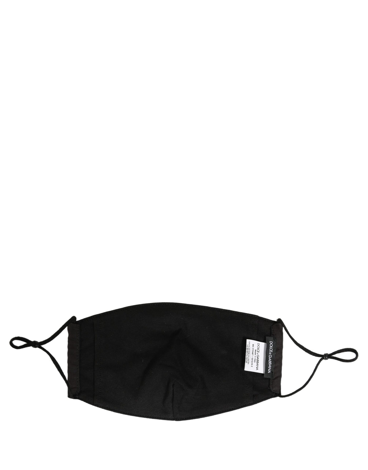 Dolce & Gabbana Black White Logo Baroque Elastic Ear Strap Face Mask