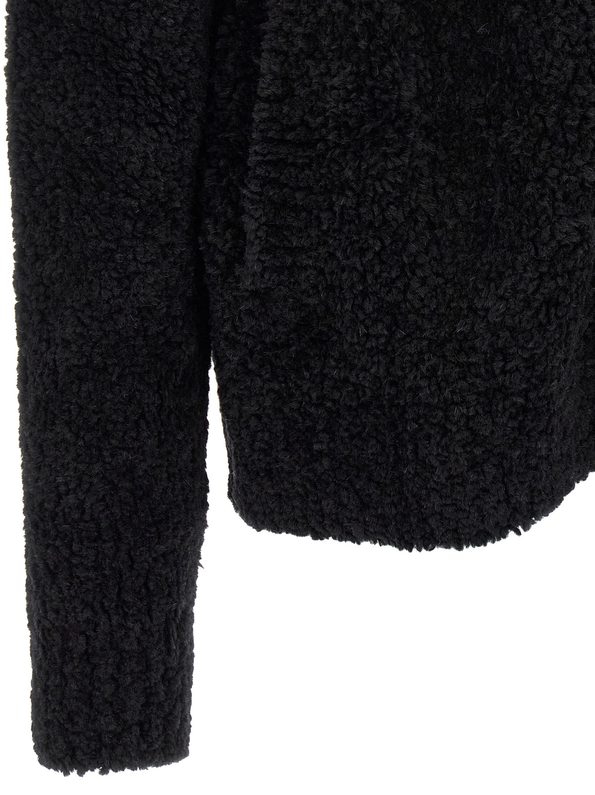 Dolce & Gabbana Black Alpaca Leather Cardigan