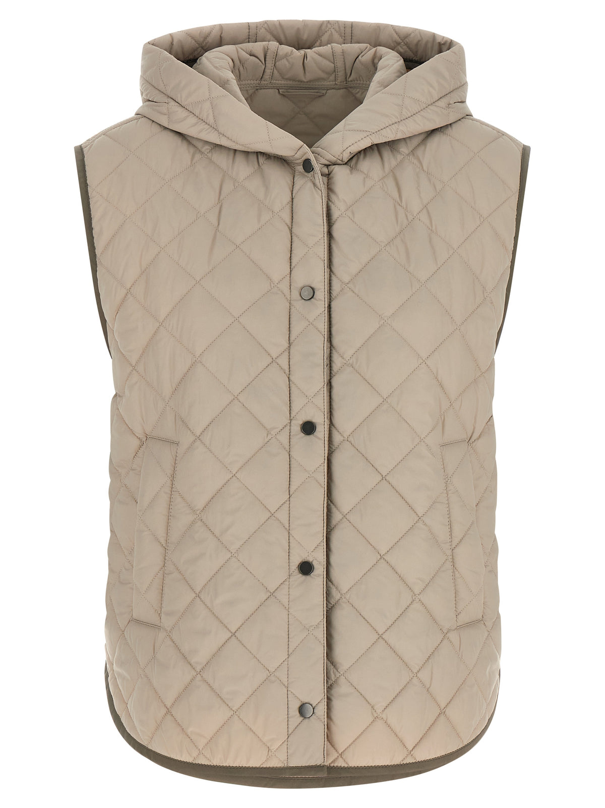 Brunello Cucinelli Beige Polyamide Sleeveless Jacket