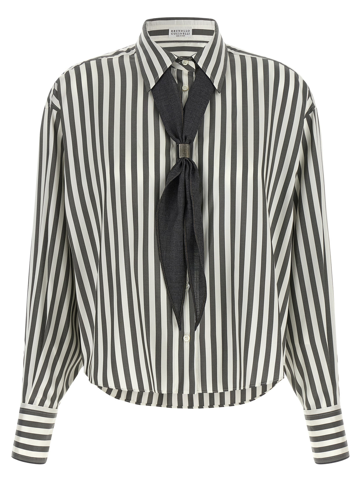 Brunello Cucinelli Bicolor Silk Blouse