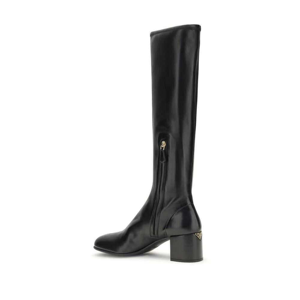 Prada Black Lamb Ovis Aries Ankle Boots
