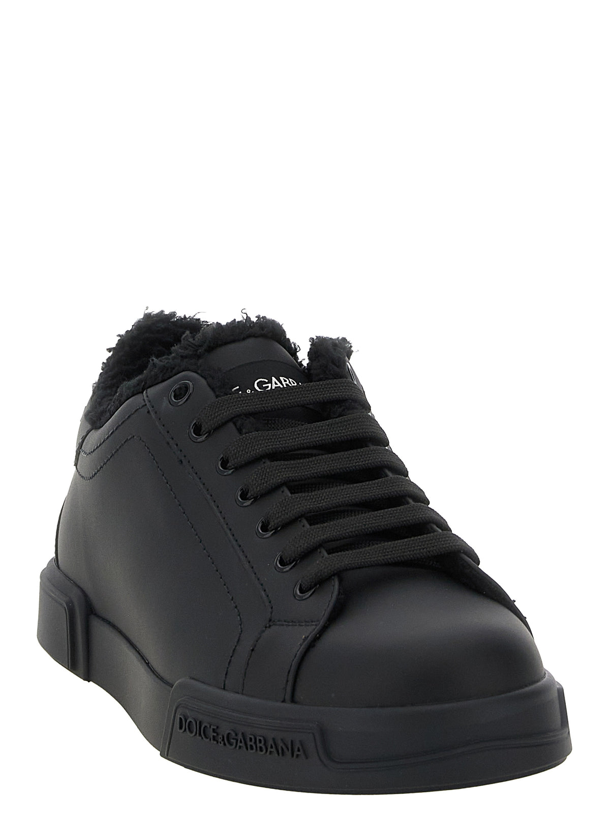 Dolce & Gabbana Black Calfskin Low Top Sneakers