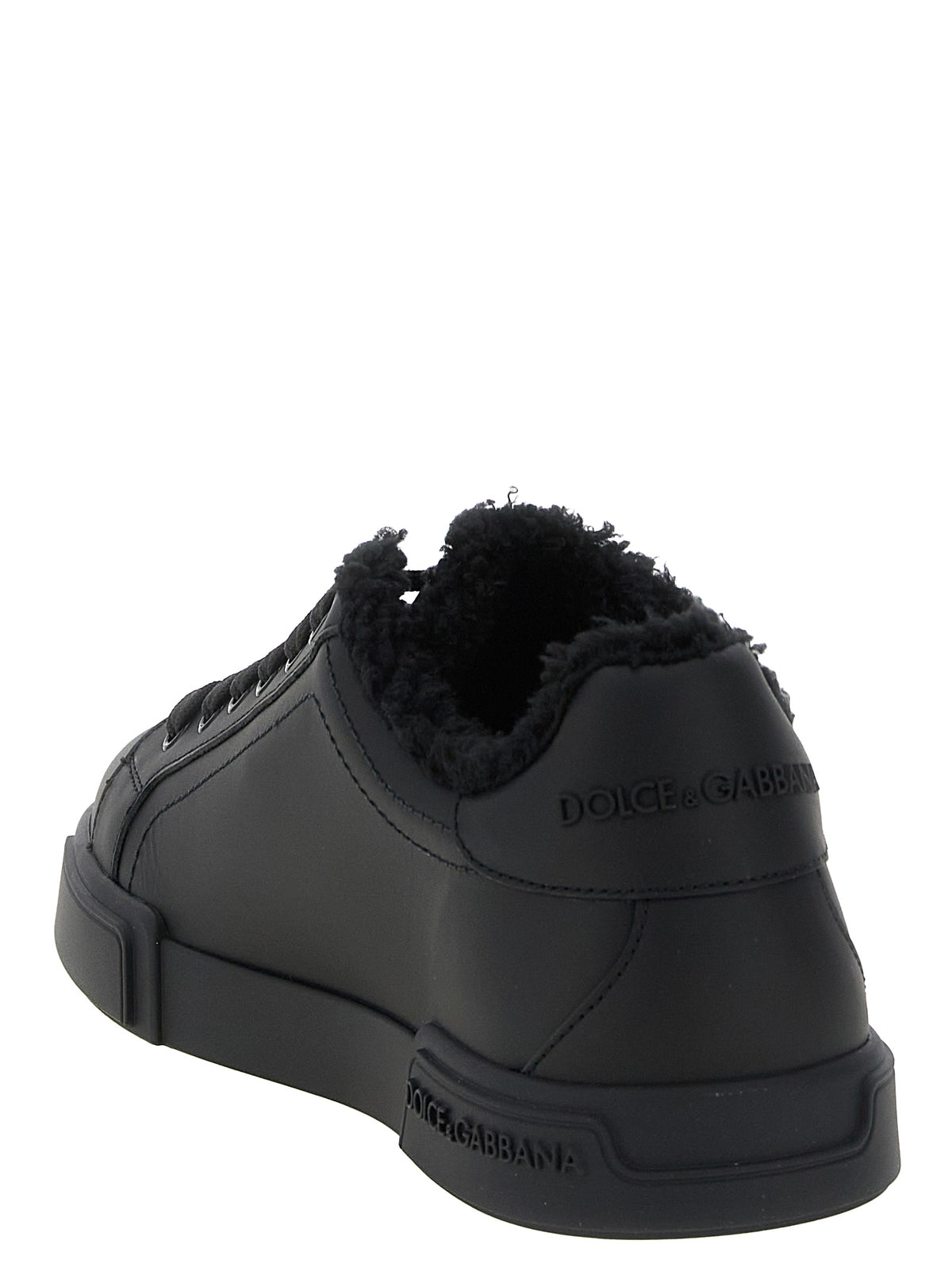 Dolce & Gabbana Black Calfskin Low Top Sneakers