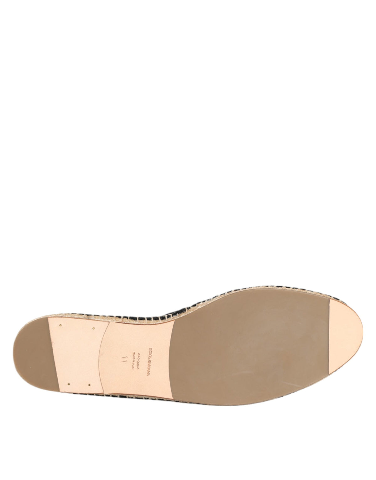 Dolce & Gabbana Black Embellished Crown Flat Espadrilles Shoes