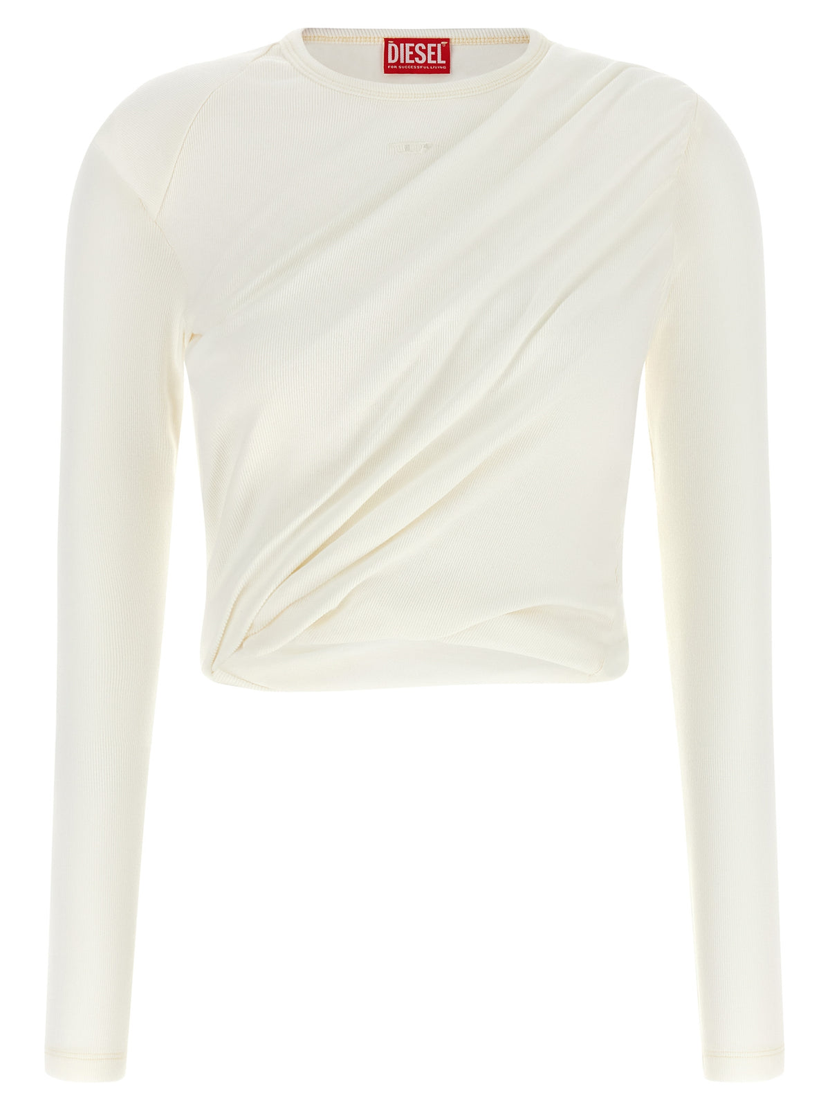 Diesel White Cotton Long Sleeve T-Shirt