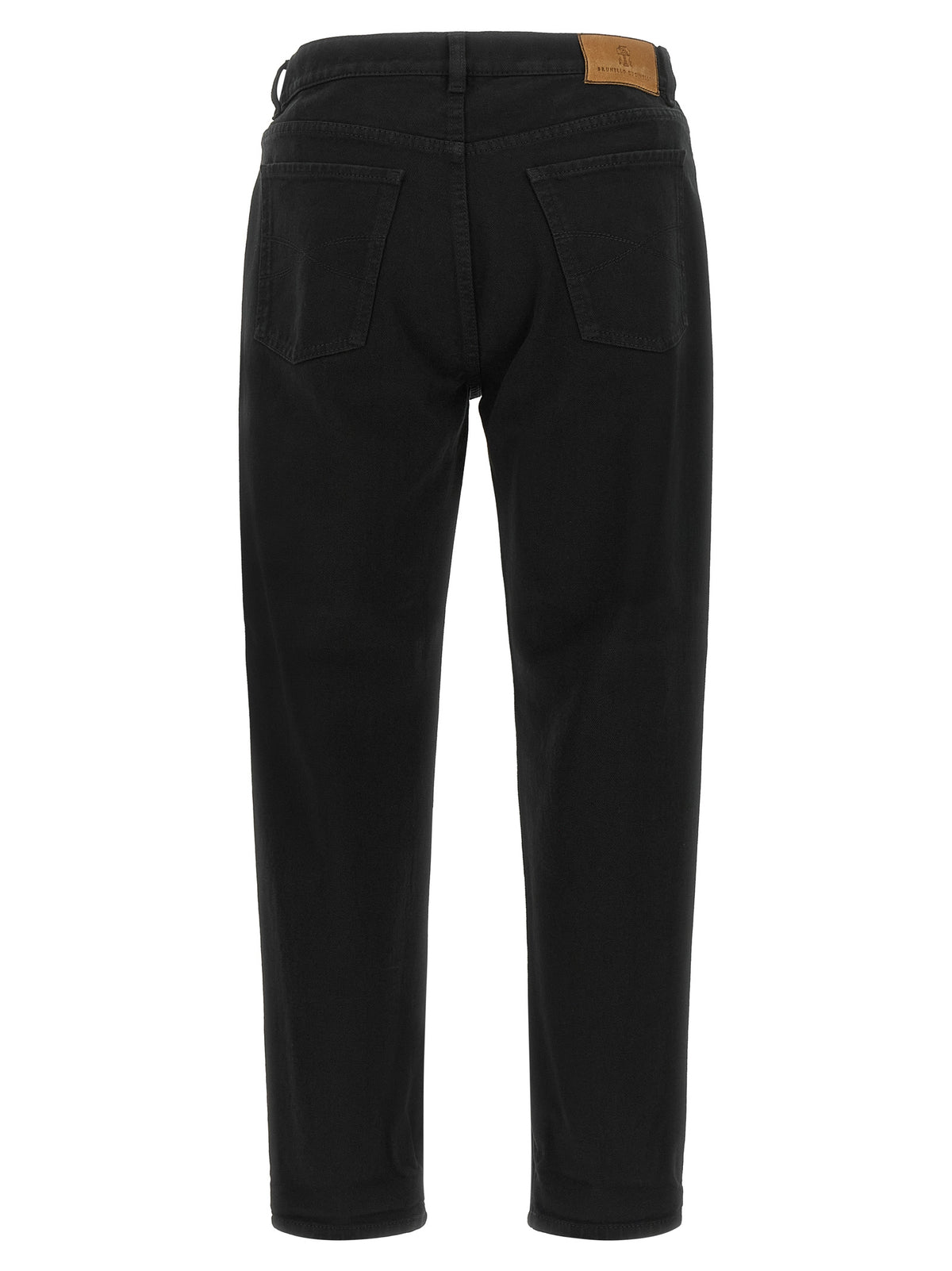 Brunello Cucinelli Black Cotton Straight-Leg Jeans
