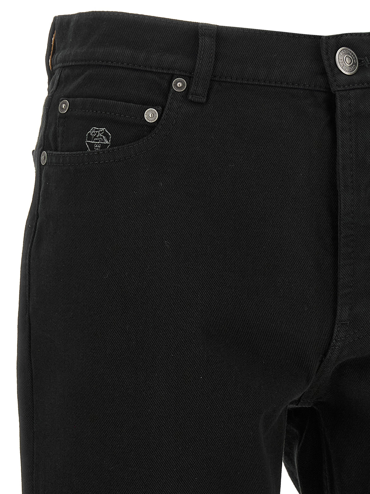 Brunello Cucinelli Black Cotton Straight-Leg Jeans
