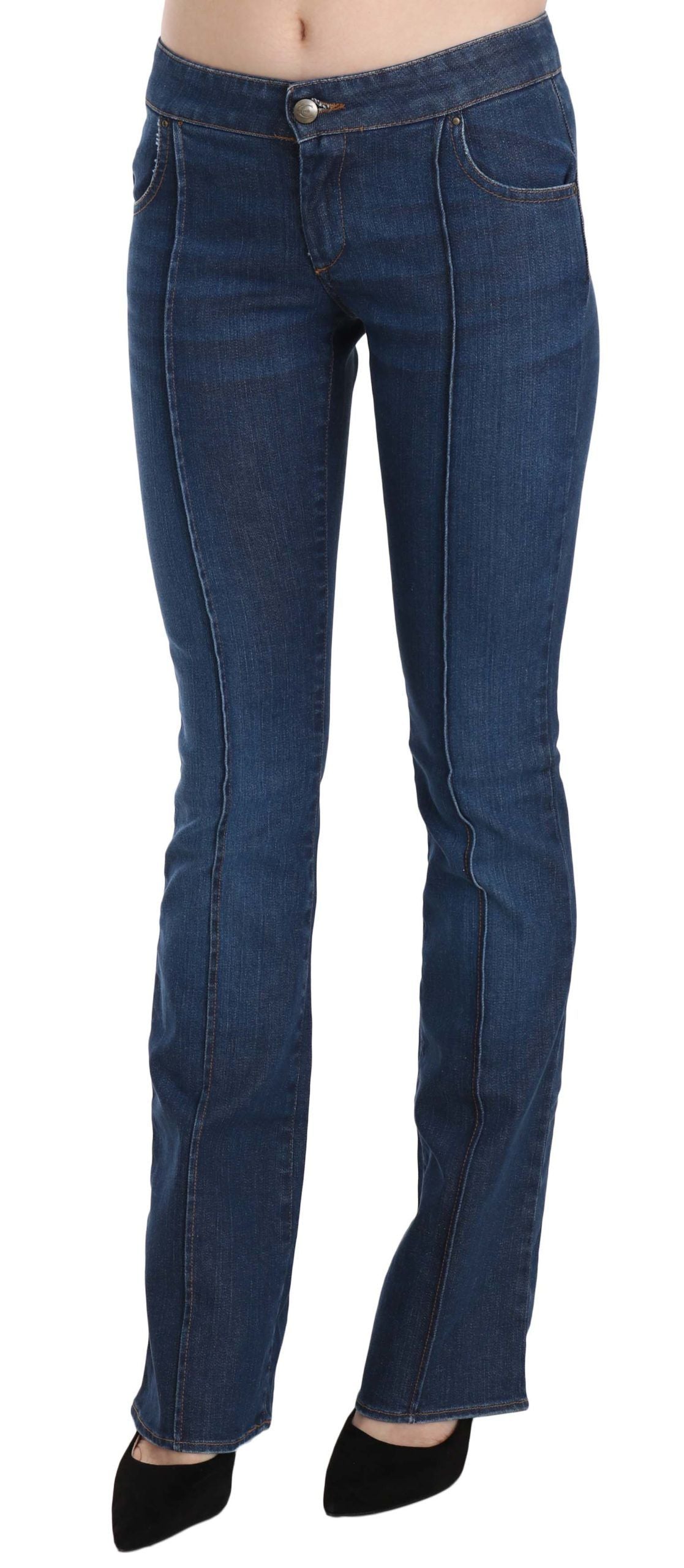 Just Cavalli Blue Low Waist Boot Cut Denim Pants Jeans LUNESCAPE