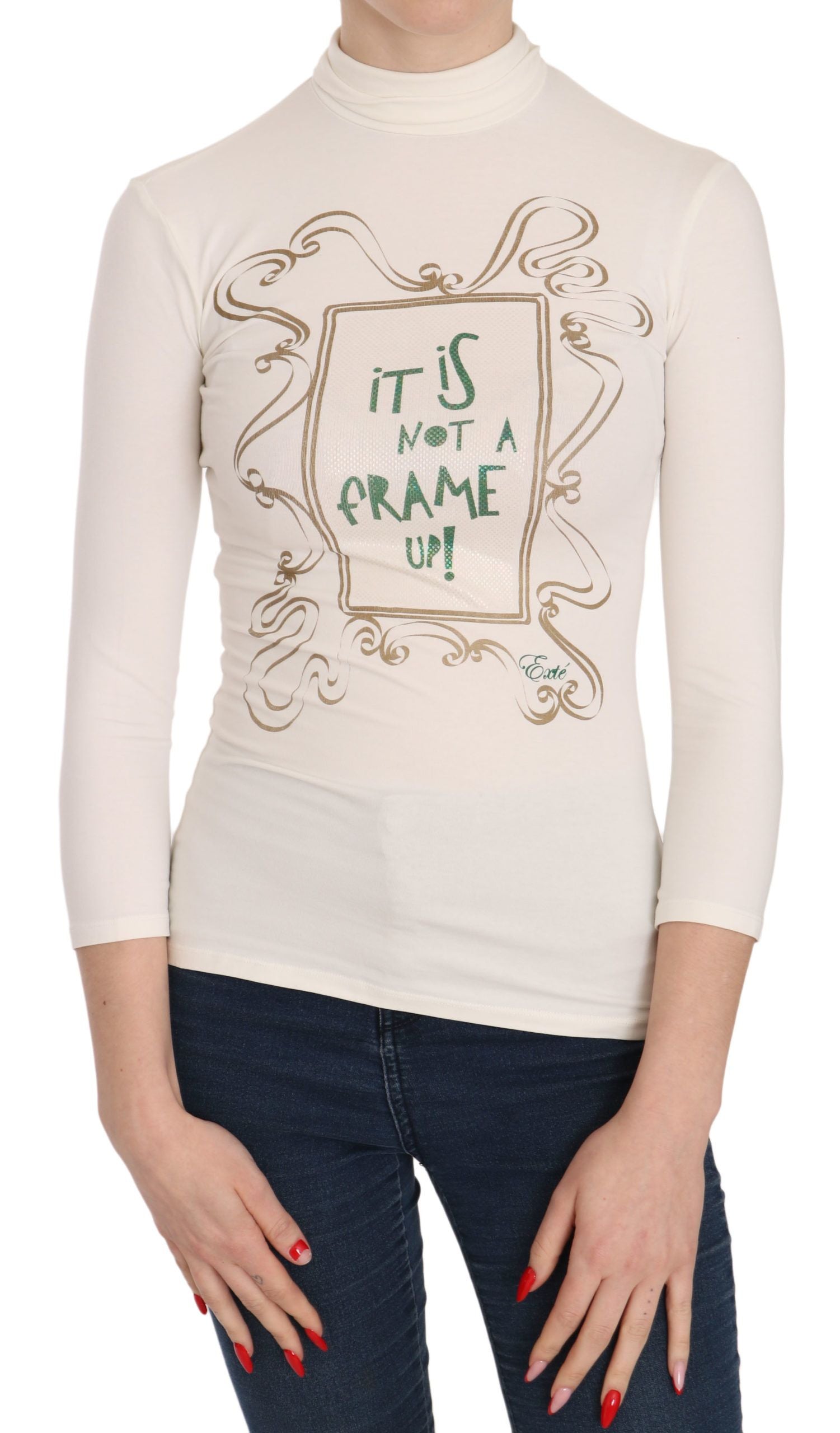 Exte Crew Neck It Is Not A Frame Up! Print Blouse LUNESCAPE