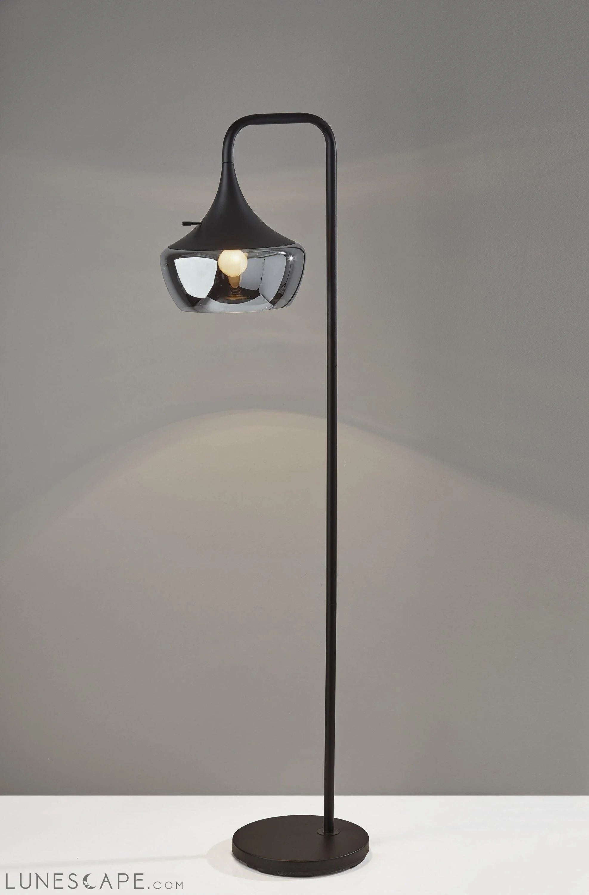 12" X 18" X 63.5" Black Metal Floor Lamp LUNESCAPE