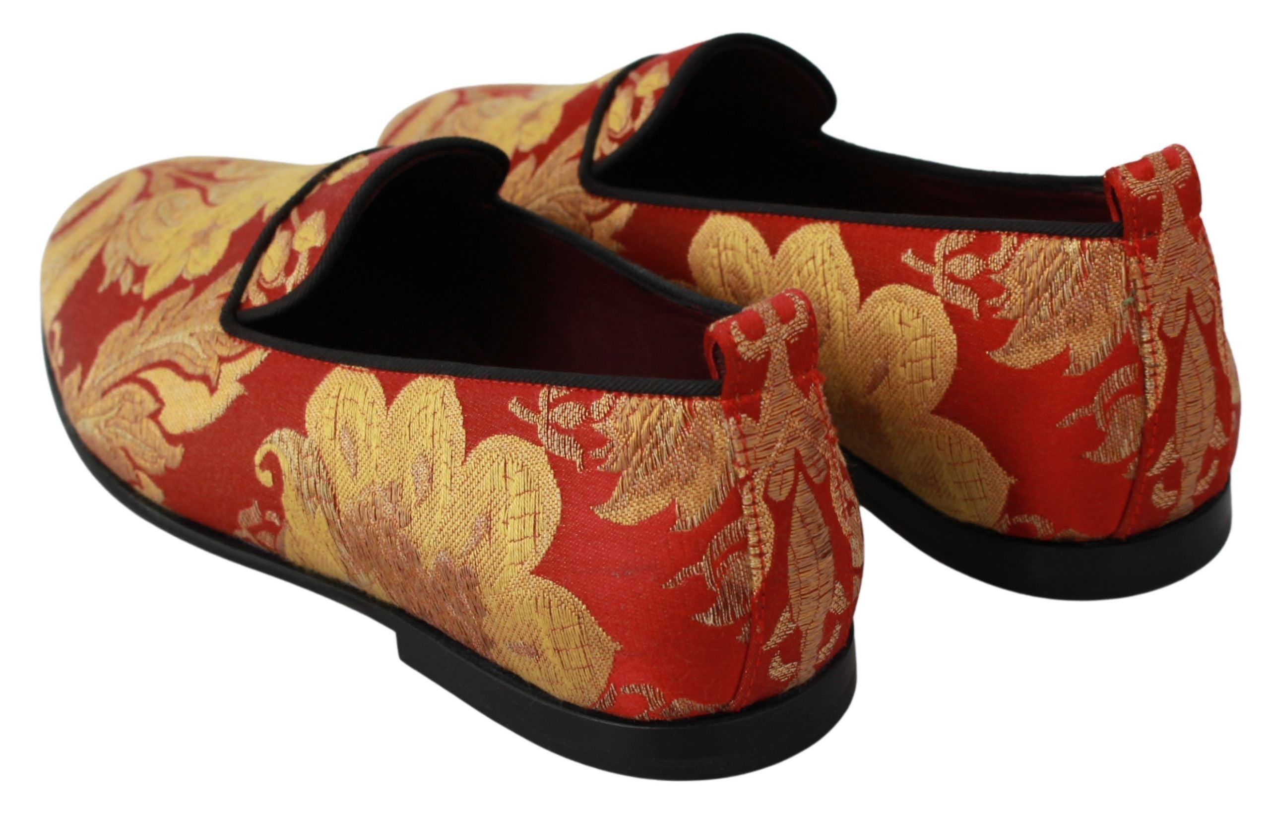Dolce & Gabbana Red Gold Brocade Loafer