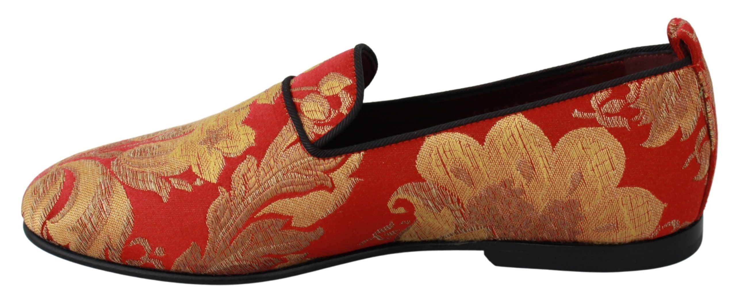 Dolce & Gabbana Red Gold Brocade Loafer