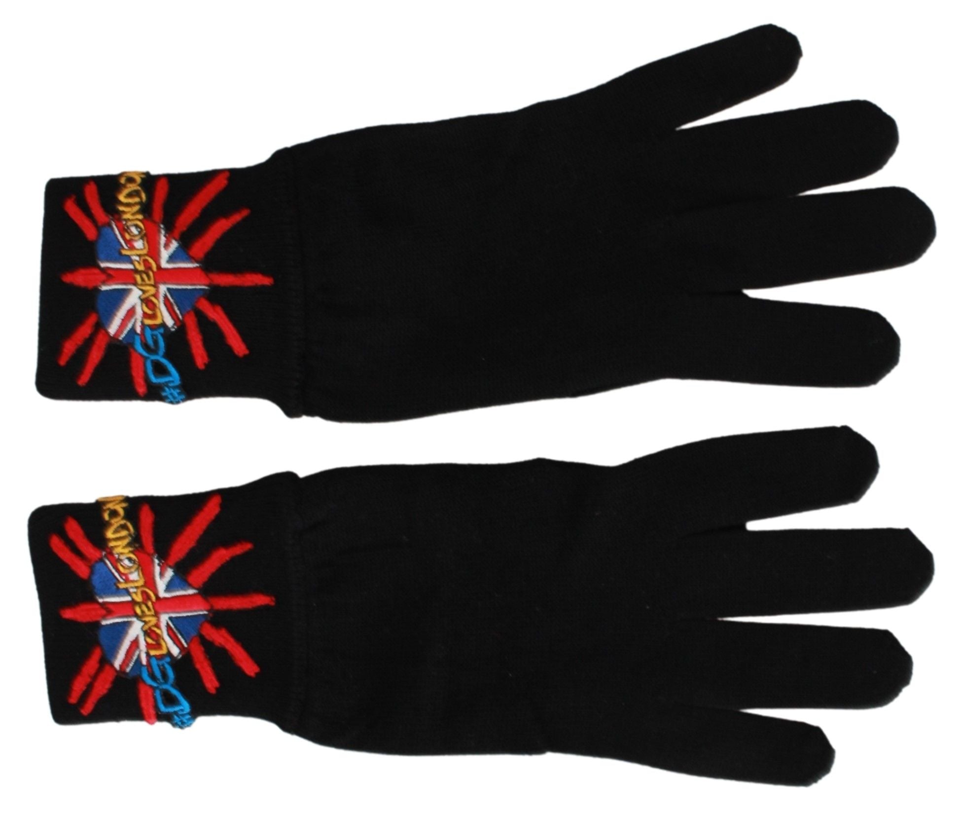 Dolce & Gabbana Black #DGLovesLondon Embroidered Wool Gloves LUNESCAPE