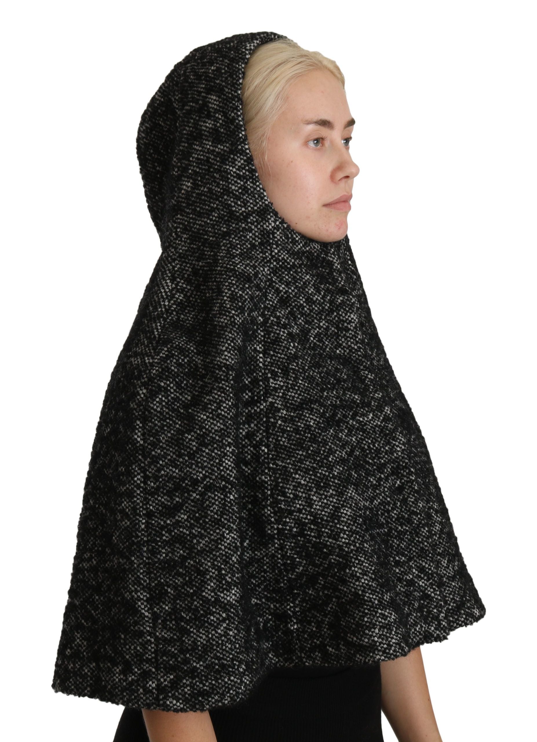 Dolce & Gabbana Gray Tweet Wool Kaftan Jacket Coat Top
