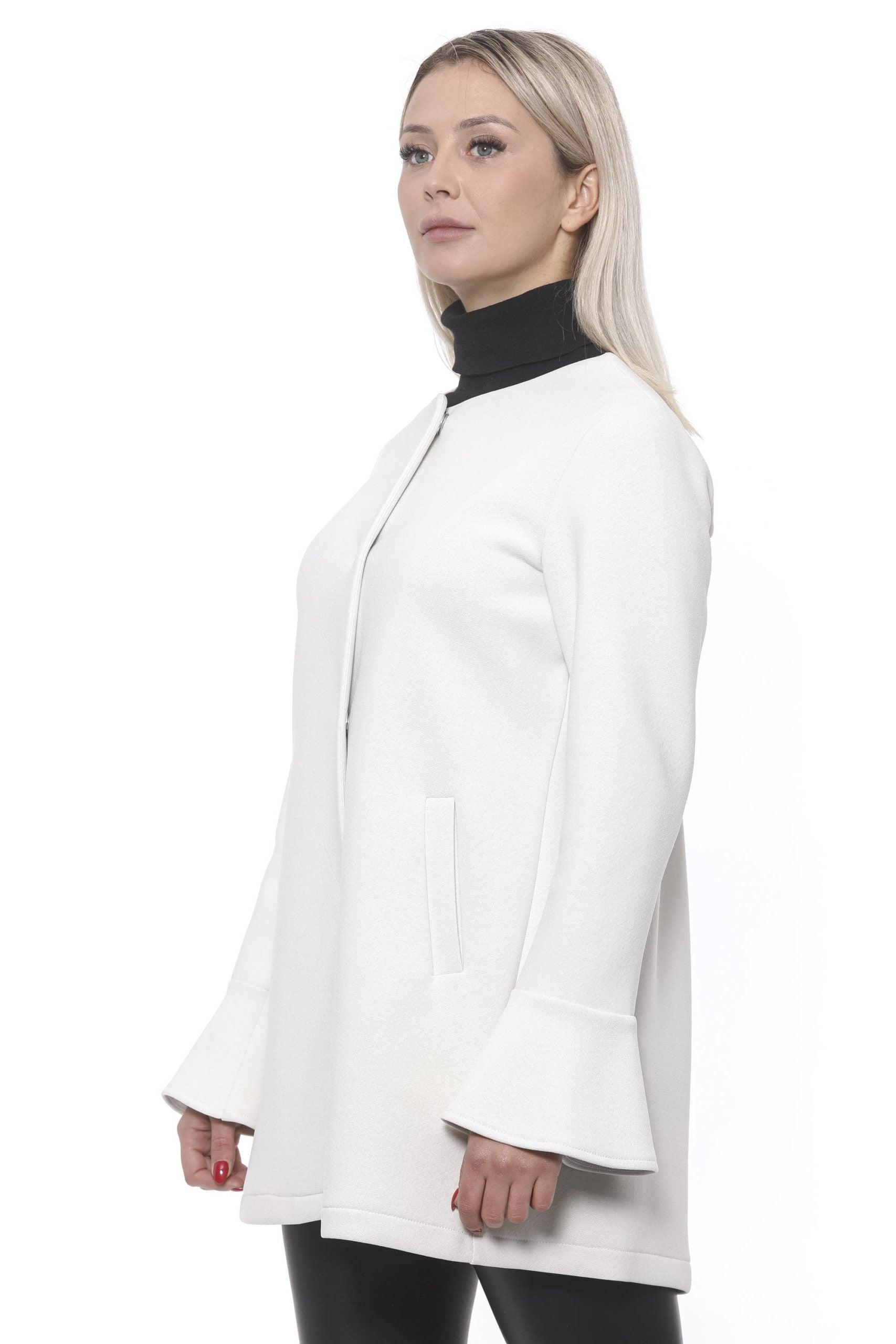19V69 Italia Elegant White Woman Coat LUNESCAPE