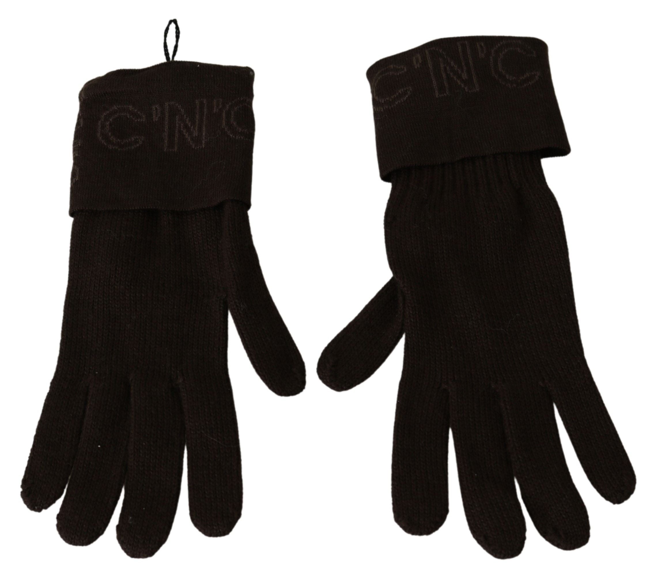 Costume National Brown Wool Knitted One Size Wrist Length Gloves LUNESCAPE