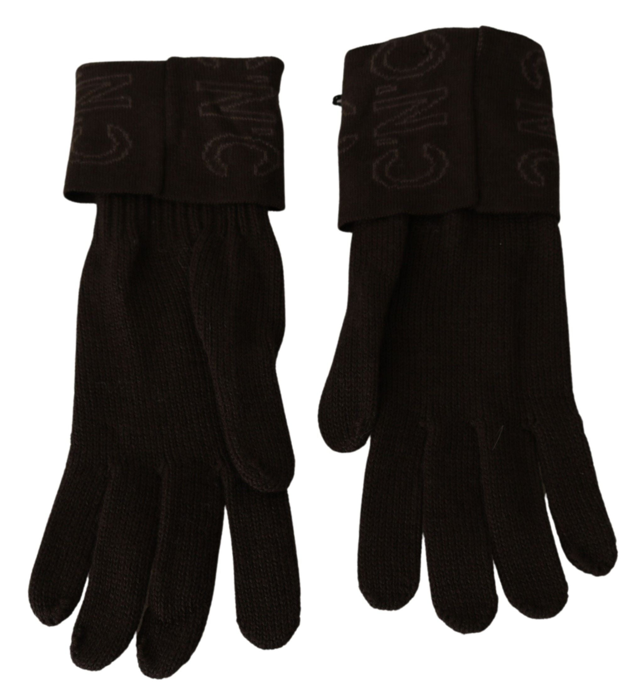 Costume National Brown Wool Knitted One Size Wrist Length Gloves LUNESCAPE