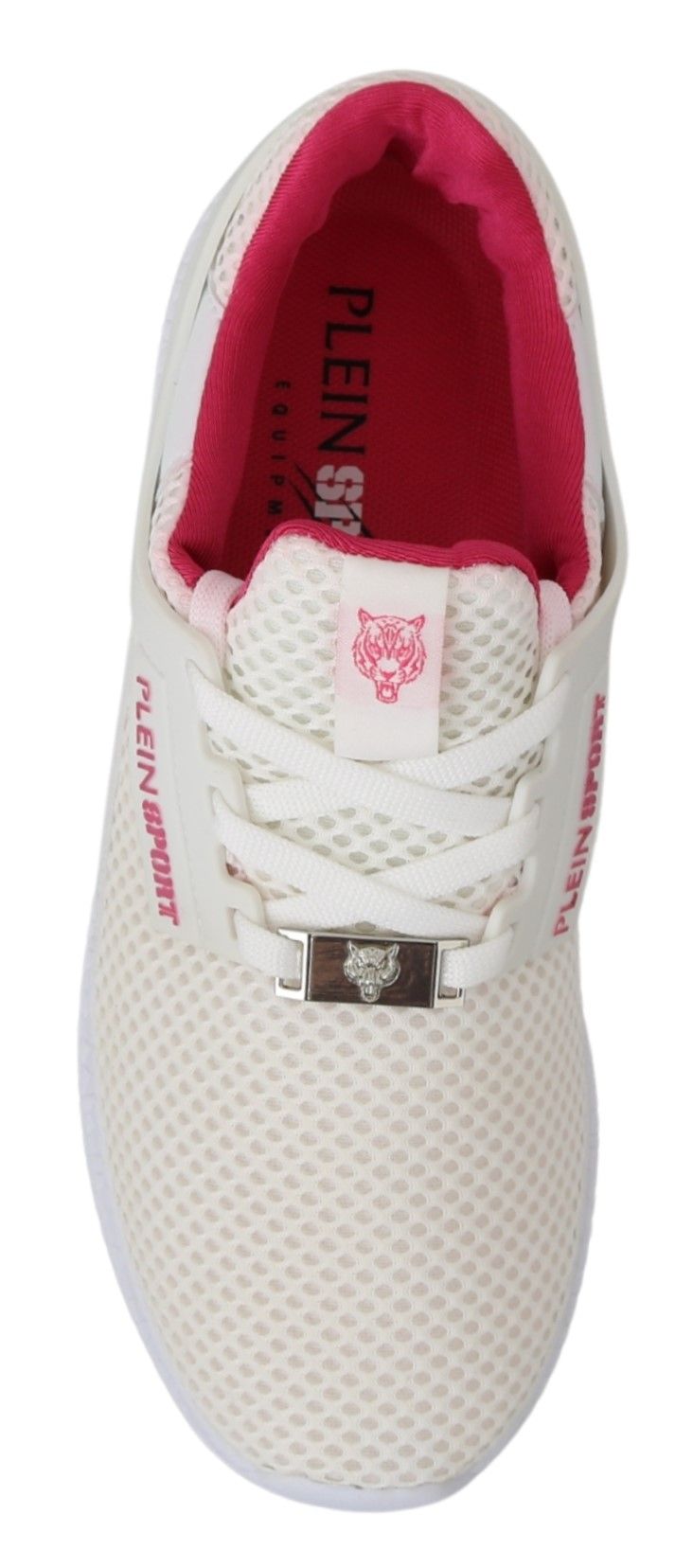 Philipp Plein White Pink Polyester Becky Sneakers Shoes LUNESCAPE