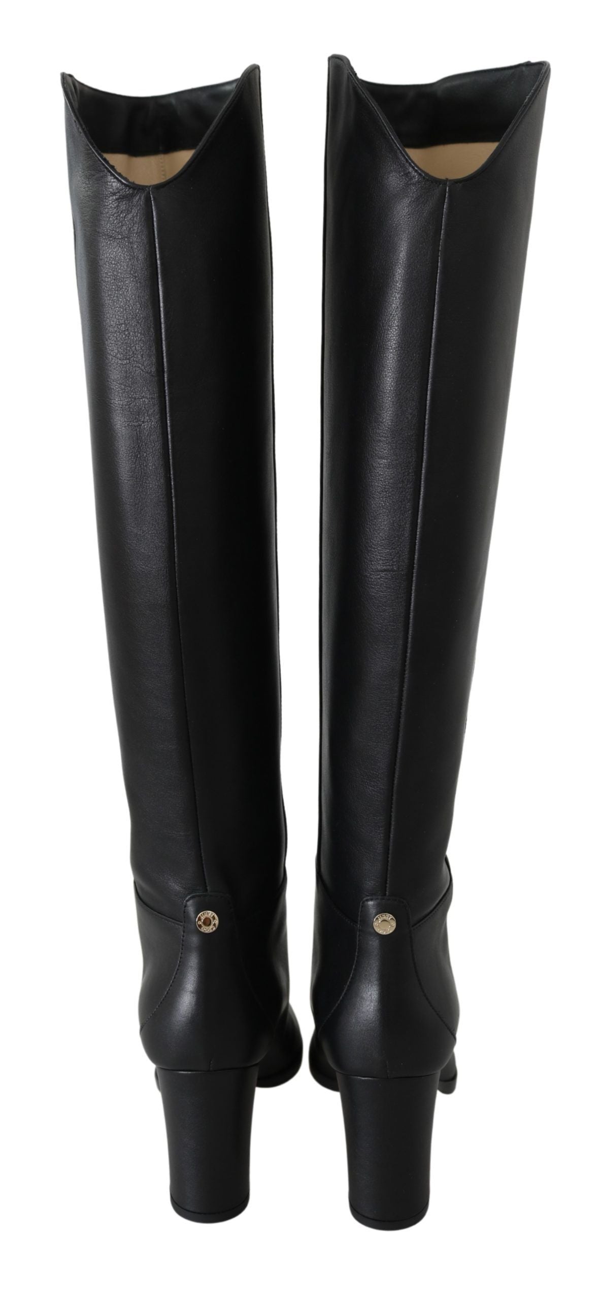 Jimmy Choo Elegant Black Calf Leather Heeled Boots LUNESCAPE