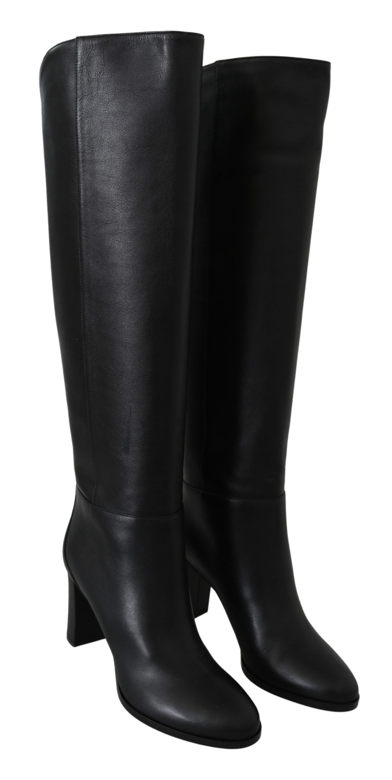 Jimmy Choo Elegant Black Calf Leather Heeled Boots LUNESCAPE
