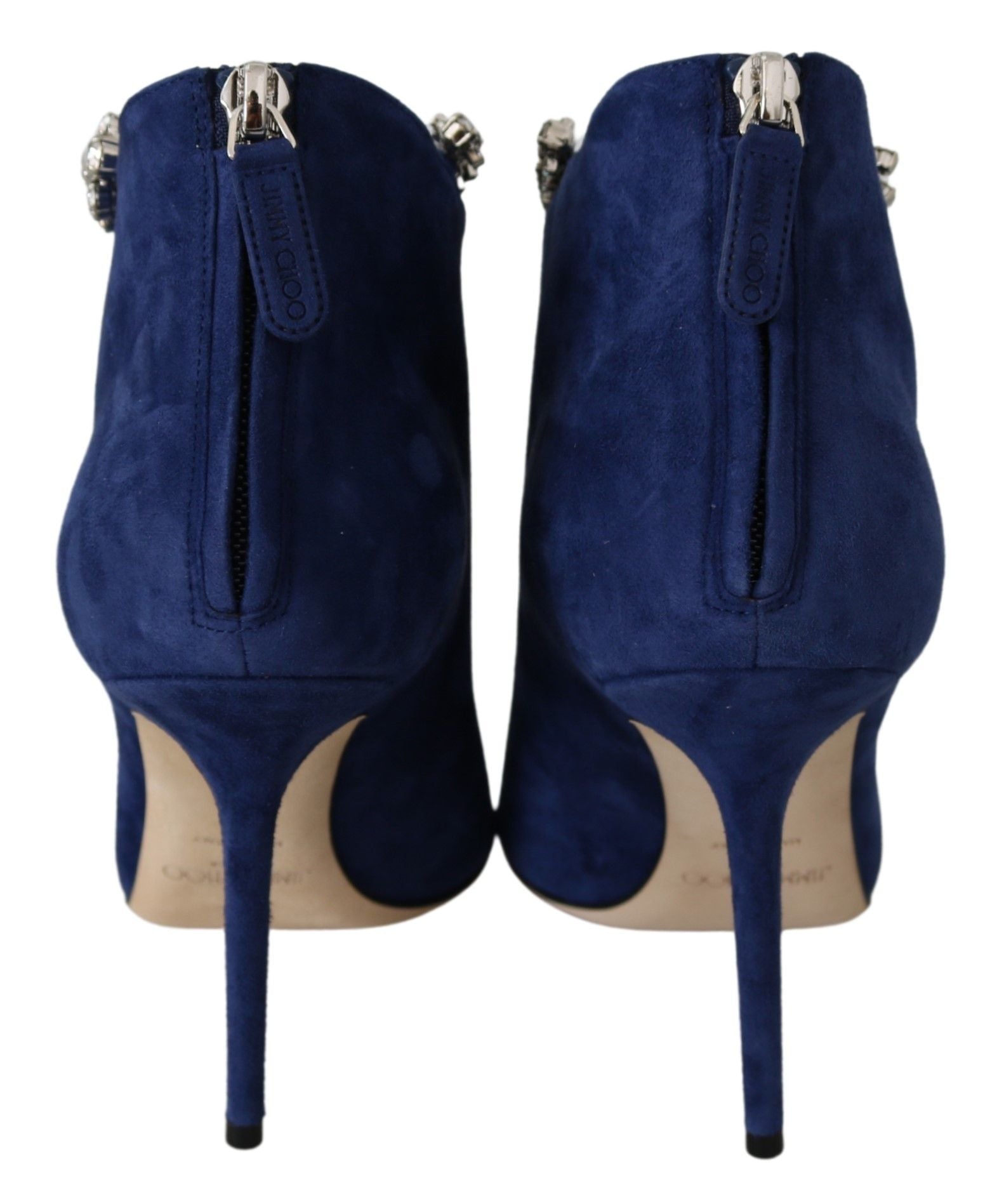 Jimmy Choo Pop Blue Crystal-Strap Heeled Boots LUNESCAPE
