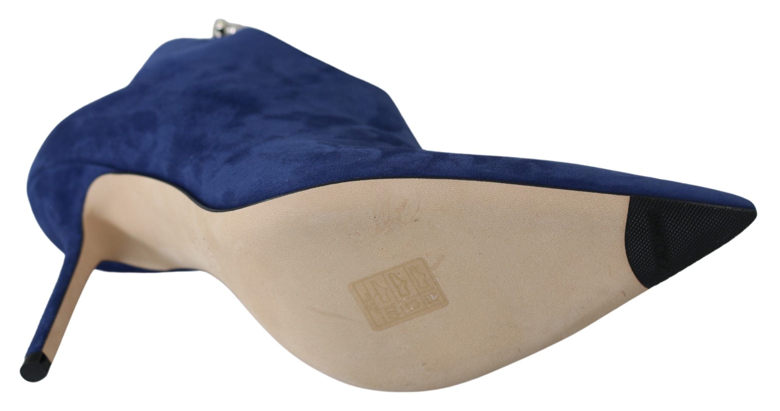Jimmy Choo Pop Blue Crystal-Strap Heeled Boots LUNESCAPE