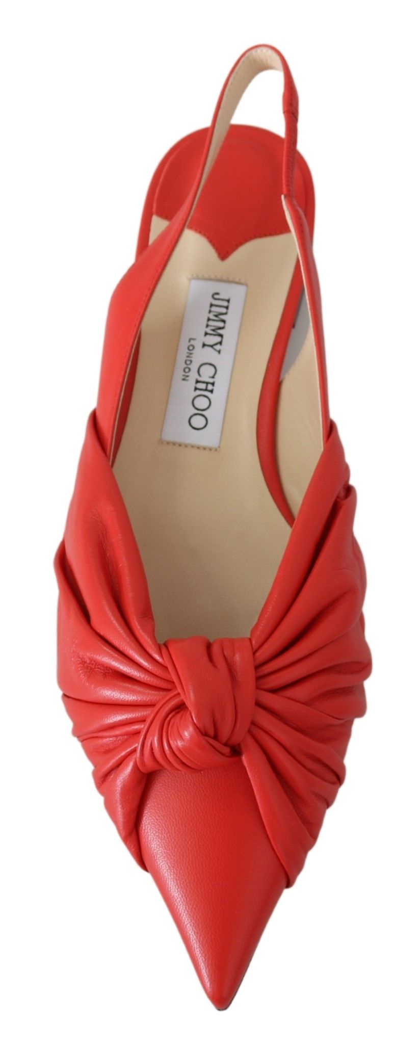 Jimmy Choo Chic Red Pointed Toe Leather Flats LUNESCAPE