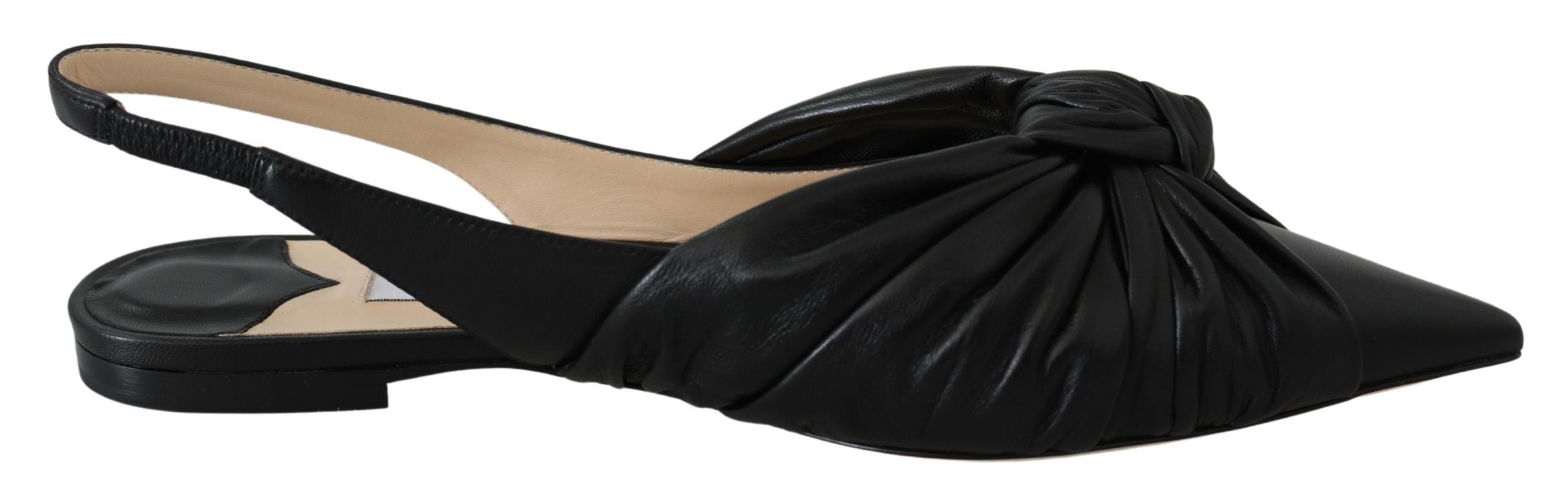 Jimmy Choo Elegant Pointed Toe Leather Flats LUNESCAPE