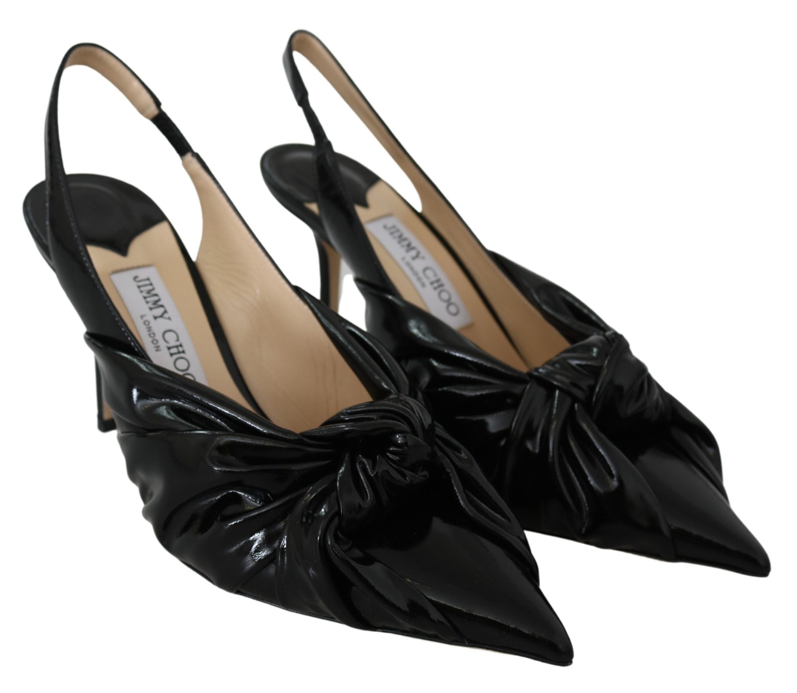Jimmy Choo Elegant Black Leather Pointed Toe Pumps LUNESCAPE