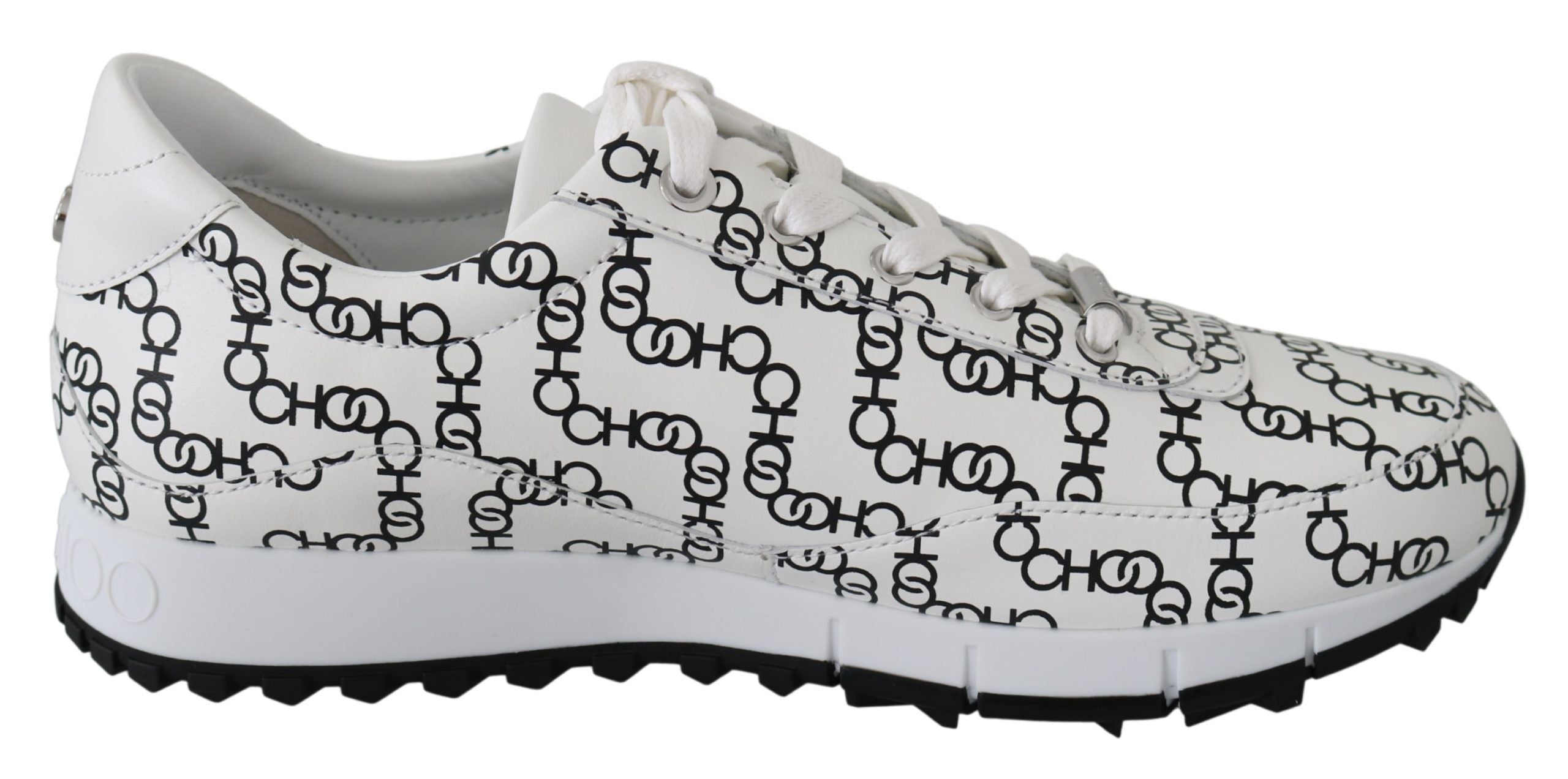 Jimmy Choo Elegant Monochrome Leather Sneakers LUNESCAPE
