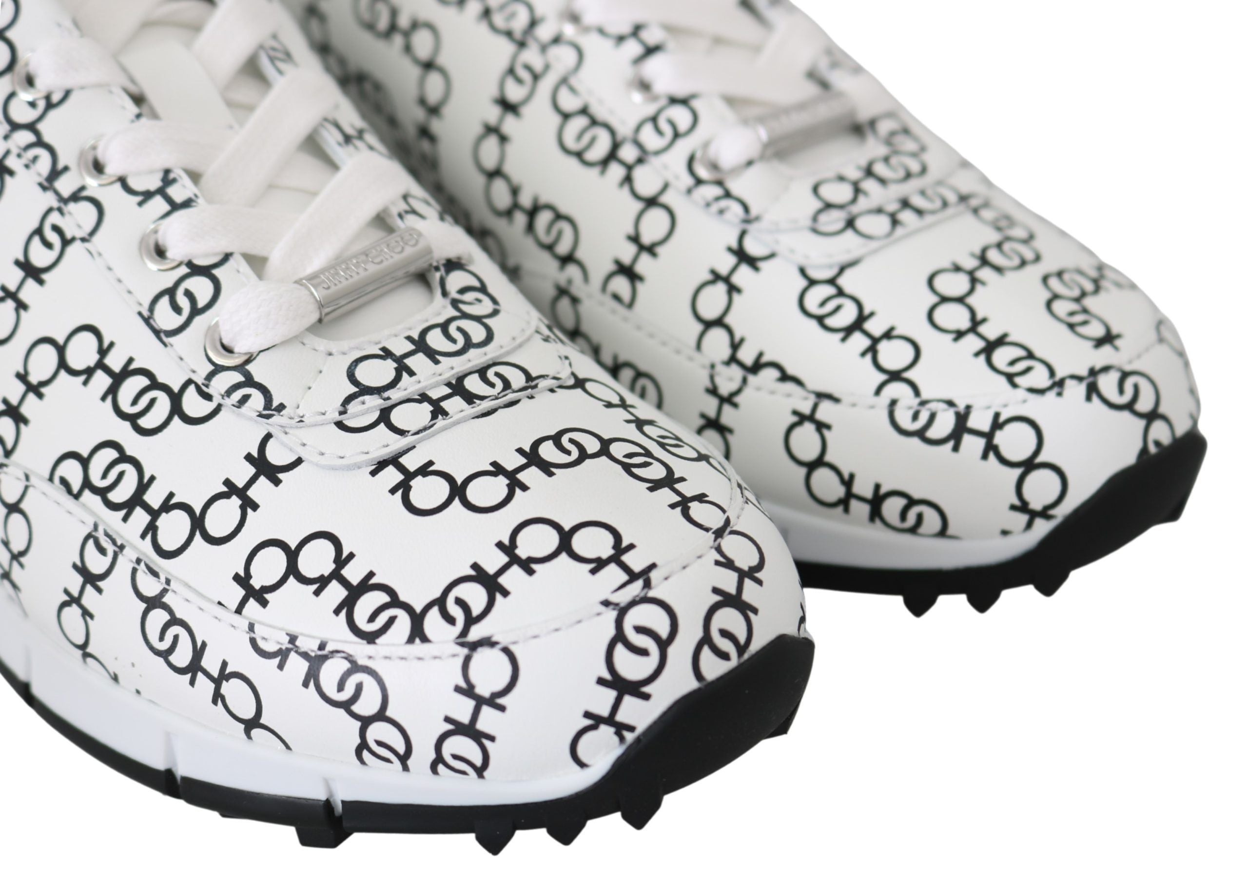 Jimmy Choo Elegant Monochrome Leather Sneakers LUNESCAPE
